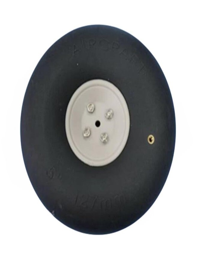 VilogaRC Fixed Wing Model Aircraft Wheel 5 Inches Inflatable PU Wheels Pneumatic Tires Landing Gear Wheel for RC Plane Replacement Parts (2pcs 5.0 Inch/ D127mm) - Image 1